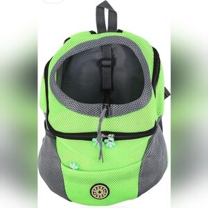 Stylish Green and Gray Dog Carrier Backpack